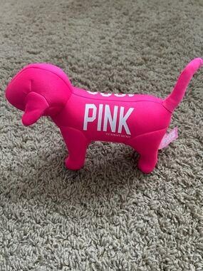 Victoria's Secret PINK Hot Pink Plush Dog Toy Dachshund